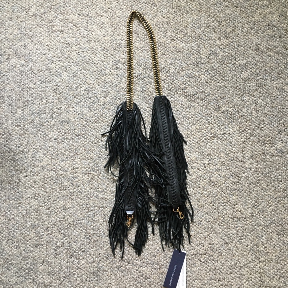 Rebecca Minkoff fringe leather chain handbag strap